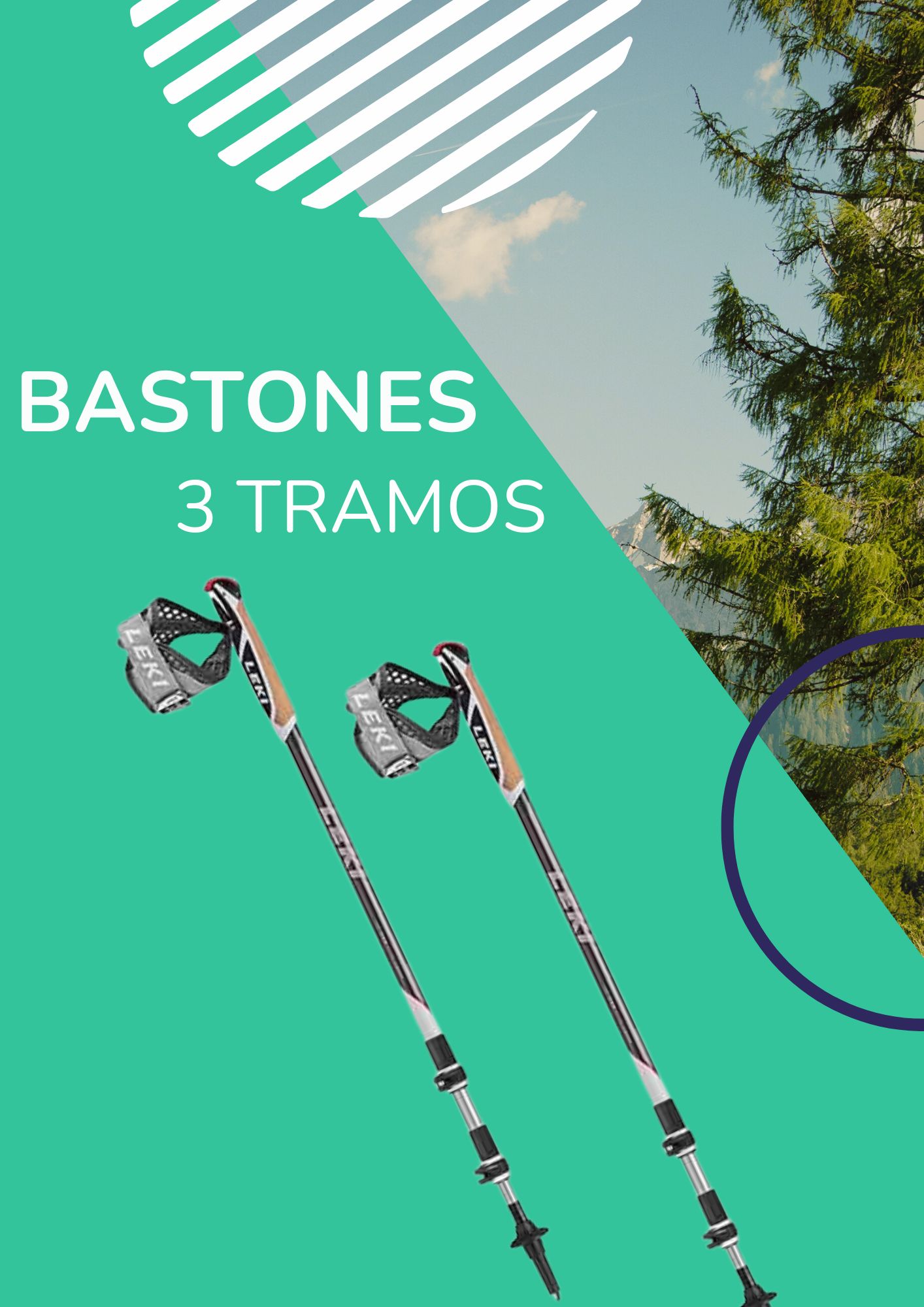 Bastones marcha n&oacute;rdica 3 tramos